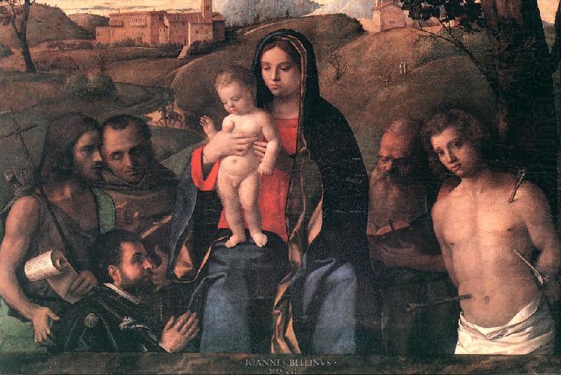 Madonna and Child with Four Saints and Donator, BELLINI, Giovanni